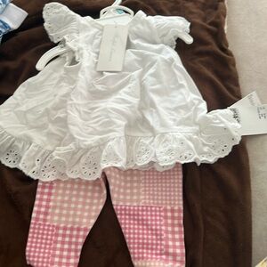 Ralph lauren cotton pants and dress eyelet 6 months new